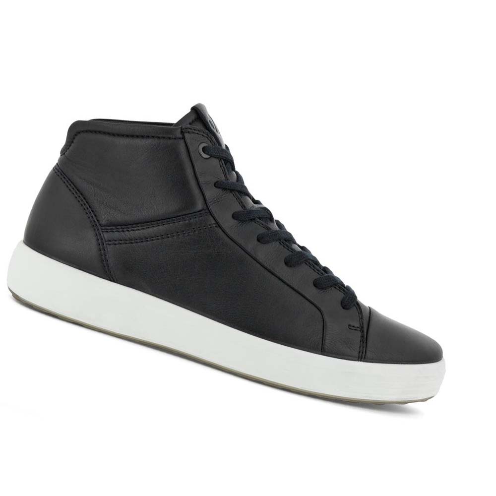 Férfi Ecco Soft 7 City Hi-top Alkalmi Cipő Fekete | HU 475YXF